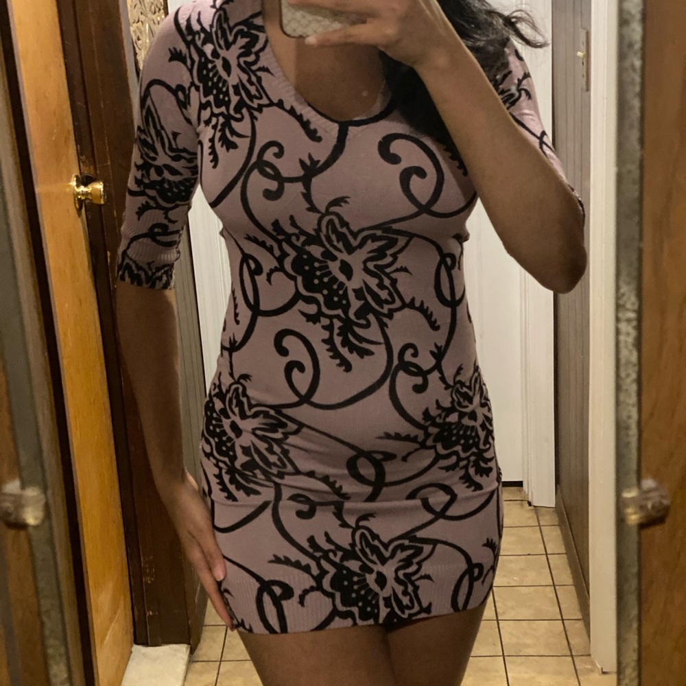 Joyceleslie mini dress, size M, pink with black